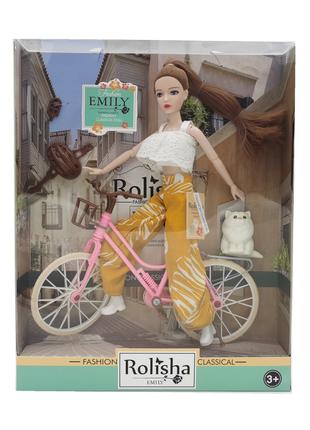 Кукла "Emily" Эмили QJ111D с велосипедом, с аксессуарами,р-р к...