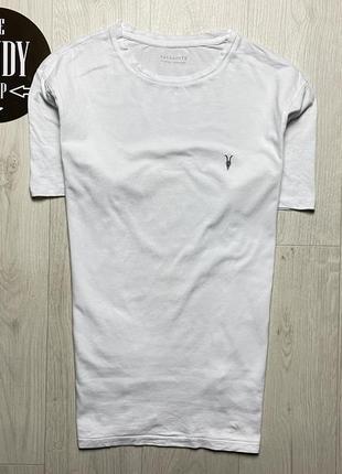 Мужская белая футболка allsaints, размер по факту l