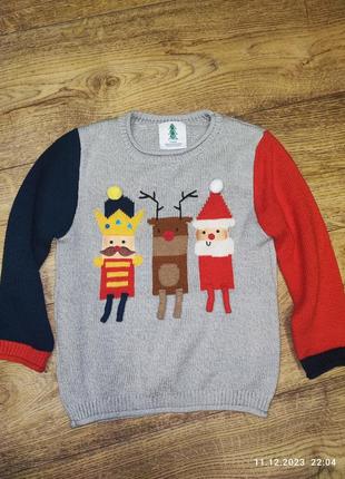 Новогодний свитер george на 5-6 лет