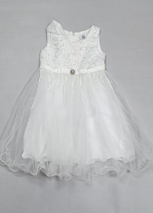 Платье детское белое с осью
