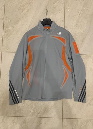 Ветровка куртка adidas серая спортивная для бега
