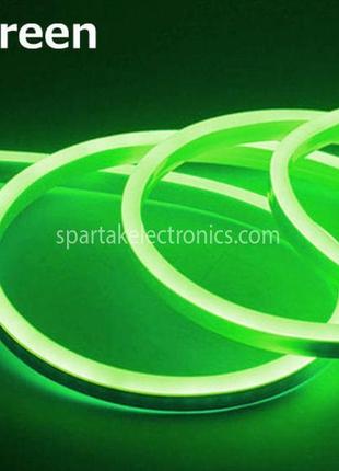 Лента силиконова led neon зленая 5м green 12v-220v