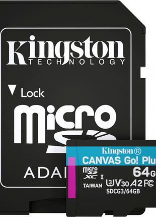 Карта пам'яті MicroSD 64Gb Kingston Canvas Go! Plus R170/W70MB...