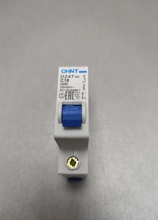 Автоматичний вимикач запобіжник Б/К Chint DZ47-60 1P C16