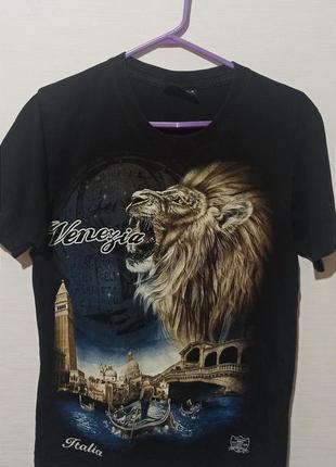 Крутая футболка 3d принт лев, венеция