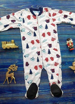 Новогодний человечек, пижама, слип для мальчика на 1.5-2 года