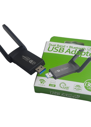 Адаптер WiFi USB3.0 AC1300 Mbps 2.4G+5G + Bluetooth 4.2