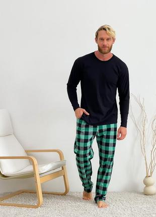 Домашня піжама для чоловіків cosy із фланелі (штани+лонгслів) ...