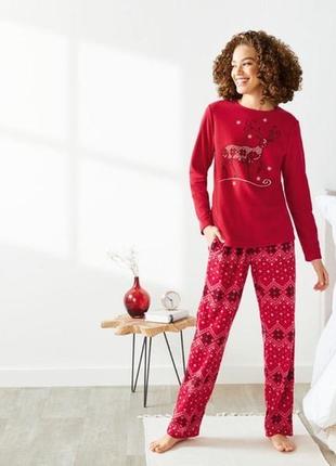 Флисовая рождественская пижама, домашний костюм