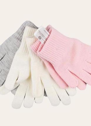 Рукавиці рукавички жіночі молочні, рожеві