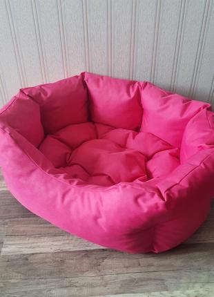 Лежак для собак 50х65см рожевий лежанка для середніх собак