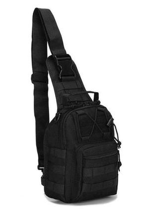 Тактическая черная сумка армейская. однолямочная сумка рюкзак