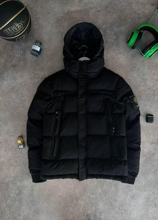 Мужская зимняя куртка stone island черная xl
