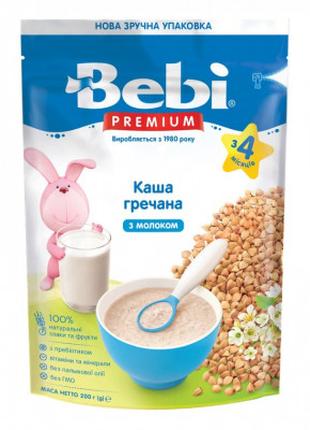 Детская каша Bebi Premium молочная гречневая +4 мес. 200 г (86...