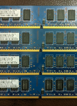 4 одинаковые планки памяти Nanya DDR2 2Gb 800MHz PC2 6400U CL6