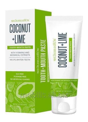 SCHMIDT'S зубная паста COCONUT + LIME производство США