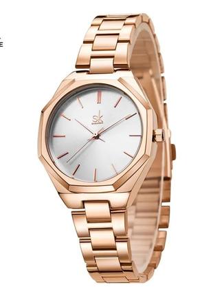 Жіночий наручний золоті годинник рожеве золото