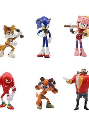 Супер Соник фигурки набор фигурок Super Sonic и его друзья 6 ш...