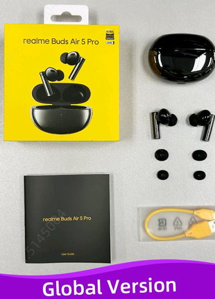 Навушники Realme buds 5 pro BLACK (рилмі, навушники, чорні)