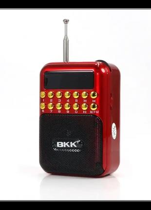 Радіоприймач з FM USB MicroSD BKK B872 на акумуляторі