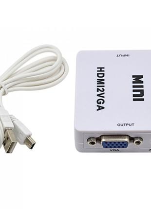 Адаптер HDMI to VGA (переходник, конвертер, 720p/1080p)