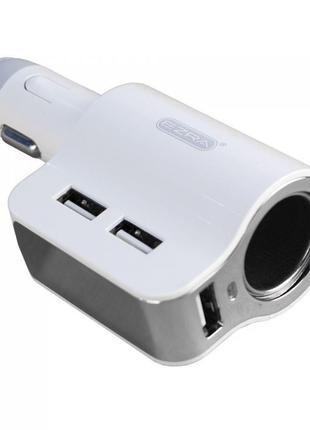 Автомобільний перехідник для прикурювача Ezra CR05 з 3 USB Білий