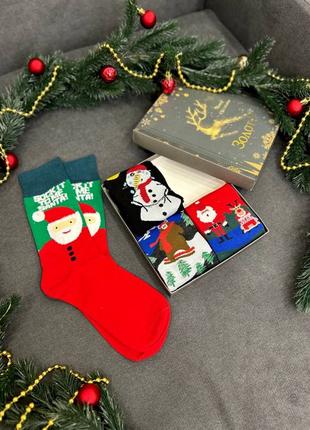🎁 Подарунковий набір LUX якості-новорічних шкарпеток для чоловіка