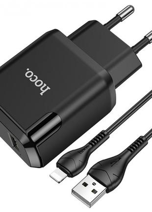 Зарядное устройство 220В 2 USB с кабелем USB - Lightning Hoco ...