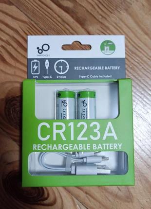 Акумулятори типу CR123 з зарядкою від USB Type C