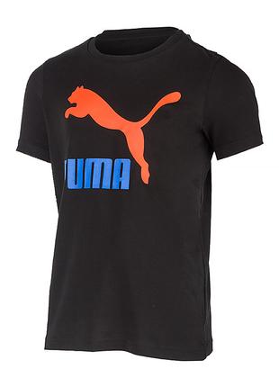 Детская Футболка Puma Classics Logo Tee Черный 176 (53952601)