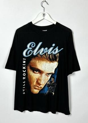 Винтажная футболка с элвисом прессли elvis presley поп музыкан...