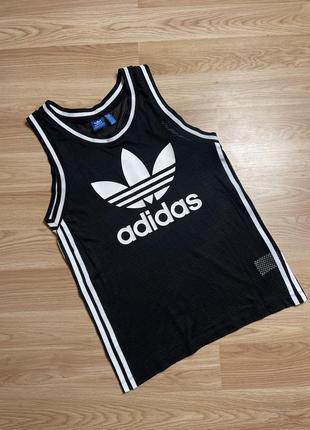 Стильна майка в сітку big logo adidas