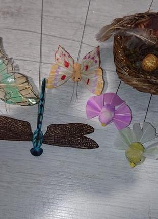 Набор декоративных элементов для творчества птицы стрекозы баб...