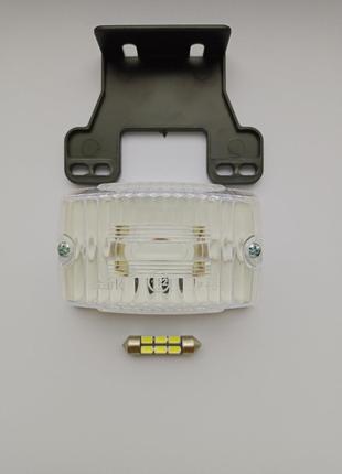 Габаритный фонарь передний белый с диодной лампой 35 мм, 12/24...