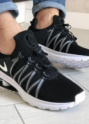 Мужские кроссовки nike air shox gravity (чорно/білі)