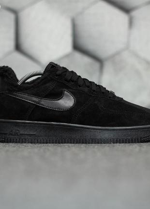 Зимние мужские кроссовки nike air force 1 07 (чорні) зима