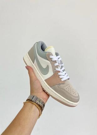 Кроссовки nike air jordan 1 low beige