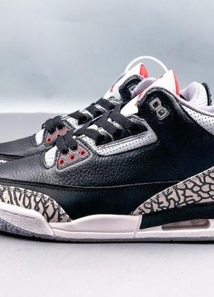 Мужские кроссовки nike air jordan 3 retro (чорні)