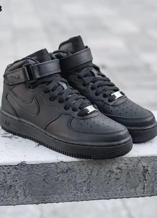 Зимние мужские кроссовки nike air force hight (чорні) зима