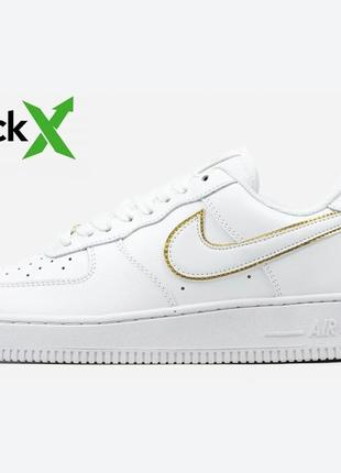 Кроссовки nike air force 1 white - gold