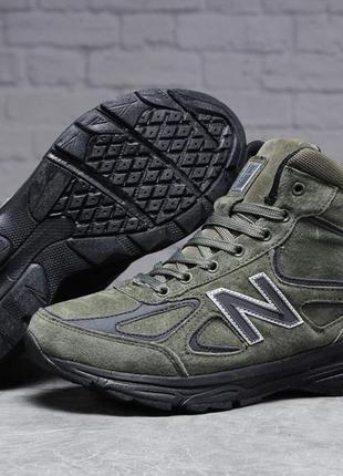 Зимние мужские кроссовки new balance 990 (зелені) зима