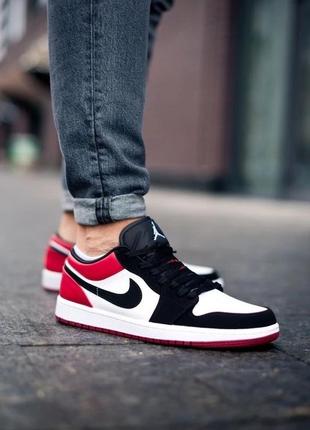 Мужские кроссовки nike air jordan retro 1 low «bred»