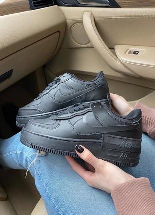 Женские кроссовки nike air force 1 shadow black