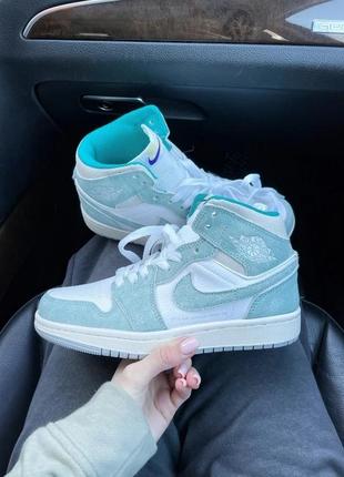 Женские кроссовки nike air jordan 1 turbo green