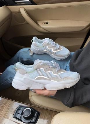 Кроссовки adidas ozweego white reflective