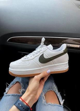 Женские кроссовки nike air force 1 low  white/green