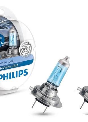 Галогенные лампы Philips H7 White Vision Ultra - Эффект Ксенон...