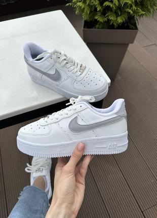 Женские кроссовки nike air force 1 low white/grey