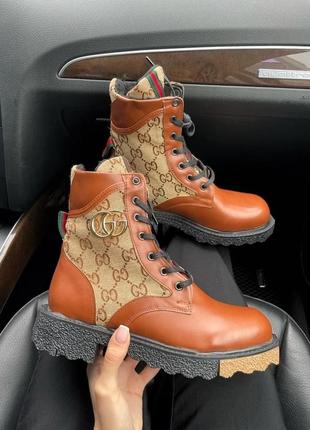 Женские ботинки gucci boots ginger fur