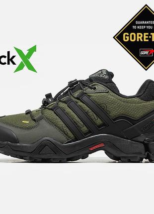 Мужские кроссовки adidas terrex swift r2 gore-tex black/green